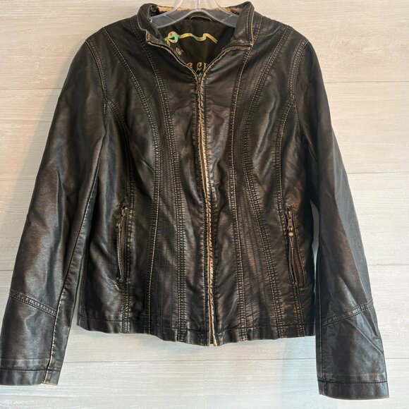 Big Chill Vintage Soft Black Non-LeatherJacket Size M - Picture 1 of 7